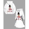 Christmas Couple Outfit Snowman Print Hooded Dress and Men's Hoodie Set - Blanc S | US 4
