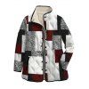Manteau matelassé en coton colorblock, imprimé patchwork, manteau à poches - multicolor A XXXXXL | US 20