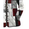 Manteau matelassé en coton colorblock, imprimé patchwork, manteau à poches - multicolor A XXXXXL | US 20