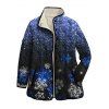 Christmas Women Outfit Snowflake Tree Print Faux Fur Dress and Warm Coat Set - Noir S | US 4