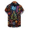 Holiday Couple Outfit Light Christmas Tree Snowflake Print Dress and Shirt Set - Noir S | US 4