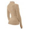 Casual Women Outfit Zip Up Stand-up Collar Sweater and Wide Leg Pants Set - café lumière S | US 4