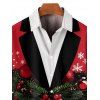 Chemise de Noël pour homme avec imprimé 3D de cloches et de flocons de neige - Rouge L