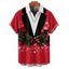 Chemise de Noël pour homme avec imprimé 3D de cloches et de flocons de neige - Rouge XL