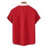 Chemise de Noël pour homme, boutonnée, imprimée en 3D, motif cloche et flocon de neige - Rouge 2XL