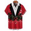 Chemise de Noël pour homme avec imprimé 3D de cloches et de flocons de neige - Rouge 4XL
