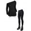 Women Winter Outfit Solid Color Lace Up Long Sweater and Buckle Leggings Set - Rouge Vineux S | US 4