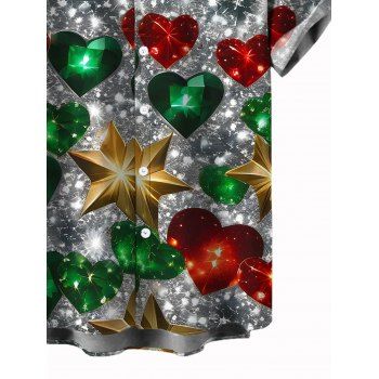 Christmas Couple Outfit Heart Snowflake Print Dress and Shirt Set