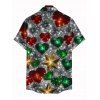 Chemise de Noël pour homme, imprimé cœur et flocon de neige, boutonnée - multicolor A 2XL