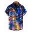 Chemise de Noël pour homme, imprimé flocons de neige colorés, à boutons - Bleu de Minuit 2XL