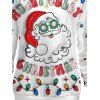 Sweat-shirt à boucle imprimé Père Noël et flocons de neige - Blanc XXXXXL | US 20