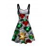 Christmas Couple Outfit Heart Snowflake Print Dress and Shirt Set - multicolor A S | US 4