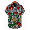 Christmas Couple Outfit Heart Snowflake Print Dress and Shirt Set - multicolor A S | US 4
