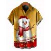 Chemise de Noël pour homme, motif bonhomme de neige et étoiles, à boutons - Couleur du désert 2XL
