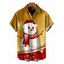 Chemise de Noël pour homme, motif bonhomme de neige et étoiles, à boutons - Couleur du désert 2XL