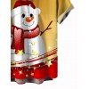 Chemise de Noël pour homme, motif bonhomme de neige et étoiles, à boutons - Couleur du désert 2XL