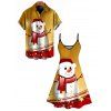 Christmas Couple Outfit Colorblock Snowman Star Print Dress and Shirt Set - Couleur du désert S | US 4