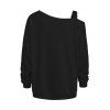 Sweat-shirt gothique de Noël avec imprimé squelette et crâne, bonnet de Noël et boucle. - Noir XXXXXL | US 20