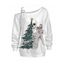 Sweat-shirt gothique de Noël avec imprimé sapin de Noël, squelettes et crânes, et fermeture à boucle. - Blanc XXXXXL | US 20