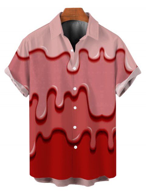Chemise homme imprimée en 3D fondue, chemise boutonnée