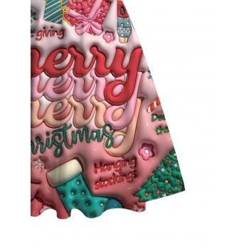 Holiday Dress Merry Christmas Gift Print Ruched Mini Dress