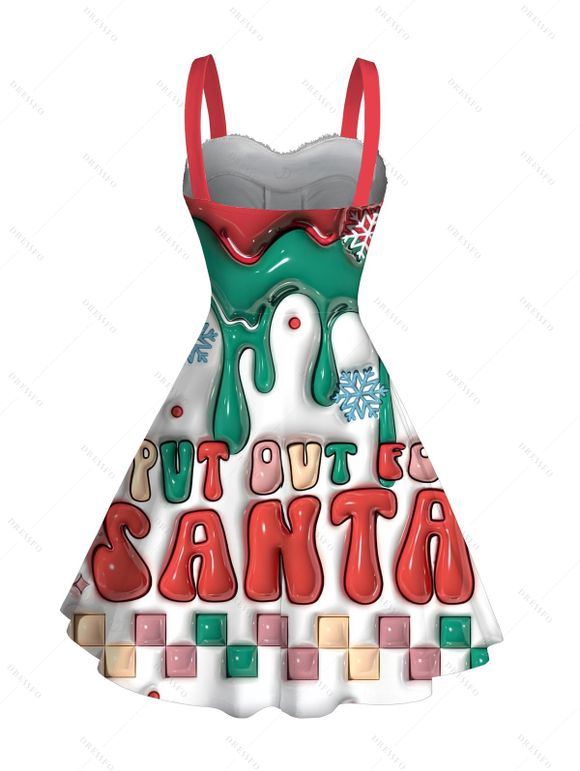 Robe de Noël à imprimé flocon de neige et lettre fondue en fausse fourrure - multicolor XL | US 12