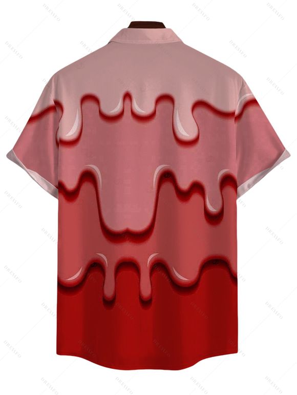 Couple Outfit Melted 3D Print Ruched Mini Dress and Shirt Set - Rose clair S | US 4