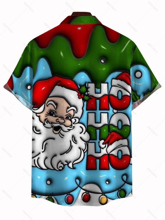 Christmas Couple Outfit Santa Claus Letter Lightning Chains Print Dress and Shirt Set - Rouge S | US 4