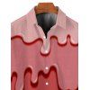 Chemise homme imprimée en 3D fondue, chemise boutonnée - Rose clair 5XL