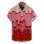 Chemise homme imprimée en 3D fondue, chemise boutonnée - Rose clair 5XL