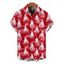 Chemise de Noël pour homme avec imprimé sapin de Noël et flocons de neige, à boutons - Rouge 5XL