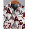 Chemise de Noël pour homme, imprimé carreaux nain, chemise boutonnée - Rouge brique 5XL