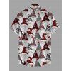 Chemise de Noël pour homme, imprimé carreaux nain, chemise boutonnée - Rouge brique 5XL