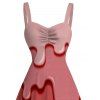 Robe courte imprimée 3D effet fondu, décolleté cœur froncé - Rose clair XXXXXL | US 20