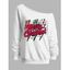 Sweat-shirt de Noël avec lettres, éclairs, flocons de neige et imprimé Père Noël - Blanc XXL | US 14