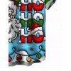 Chemise de Noël pour homme, imprimé Père Noël, lettres, éclairs et chaînes, colorblock - Vert profond 5XL