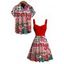 Holiday Couple Outfit Merry Christmas Gift Print Dress and Shirt Set - Rouge S | US 4