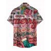 Holiday Couple Outfit Merry Christmas Gift Print Dress and Shirt Set - Rouge S | US 4