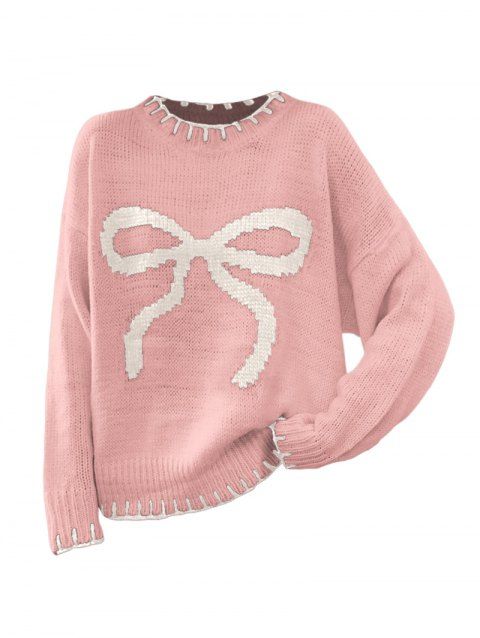 Pull Daily Sweater à manches longues imprimé jacquard et nœud papillon