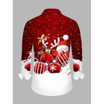Christmas Couple Outfit Elk Santa Claus Bell Print Hoodie Dress and Shirt Set