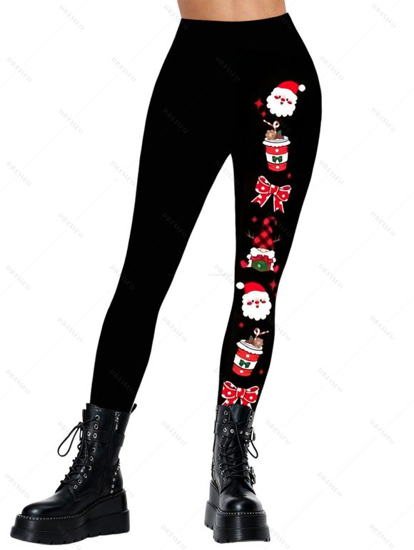 Christmas Outfit Bell Snowflake Print Hoodie Dress Leggings and Boots Set - Rouge S | US 4
