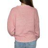 Pull Daily Sweater à manches longues imprimé jacquard et nœud papillon - Rose S | US 4