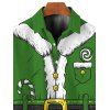 Chemise de Noël pour homme, imprimé 3D canne à sucre, boutonnée - PLANT GREEN 5XL