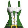 Robe de Noël avec ceinture et imprimé 3D en fausse fourrure, mini-robe - PLANT GREEN XXXXXL | US 20