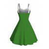 Robe de Noël avec ceinture et imprimé 3D en fausse fourrure, mini-robe - PLANT GREEN XXXXXL | US 20