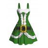 Robe de Noël avec ceinture et imprimé 3D en fausse fourrure, mini-robe - PLANT GREEN XXXXXL | US 20