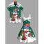 Couple Outfit Christmas Tree Snowman Snowflake Print Faux Fur Dress and Shirt Set - PLANT GREEN S | US 4