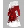 Christmas Outfit Bell Snowflake Print Hoodie Dress Leggings and Boots Set - Rouge S | US 4