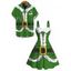 Christmas Couple Outfit 3D Print Faux Fur Dress and Shirt Set - PLANT GREEN S | US 4