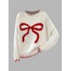 Pull Daily Sweater à manches longues imprimé jacquard et nœud papillon - Blanc L | US 8